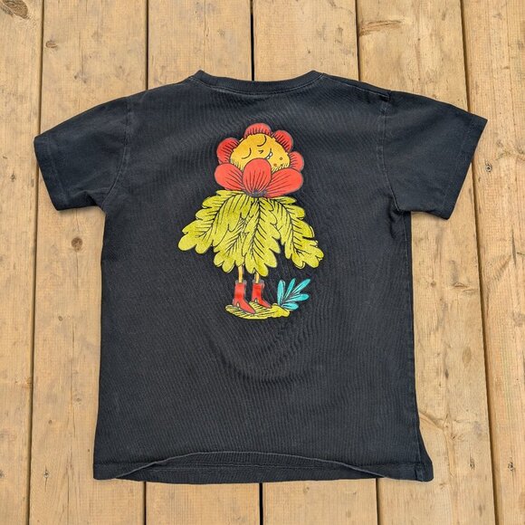 Gucci Black Flower T-shirt Size 150 Made in Italy - Picture 8 of 9